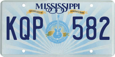 MS license plate KQP582
