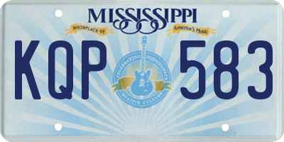 MS license plate KQP583