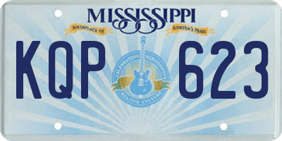 MS license plate KQP623
