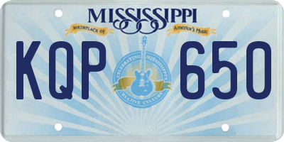 MS license plate KQP650