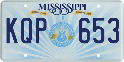 MS license plate KQP653