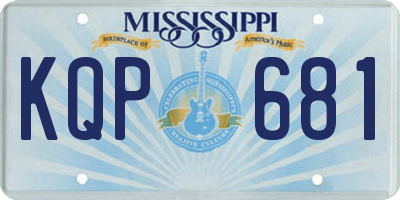 MS license plate KQP681