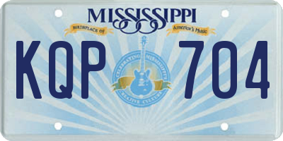 MS license plate KQP704
