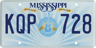MS license plate KQP728