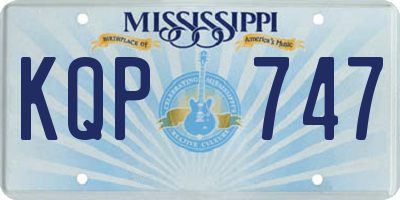 MS license plate KQP747
