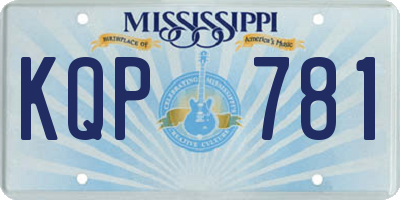 MS license plate KQP781