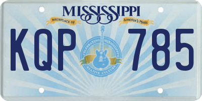 MS license plate KQP785