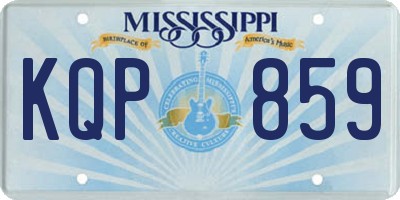 MS license plate KQP859