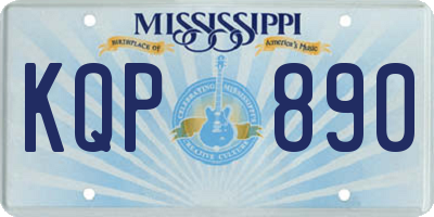 MS license plate KQP890