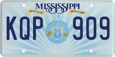 MS license plate KQP909