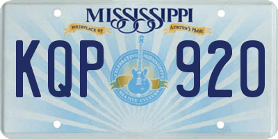 MS license plate KQP920