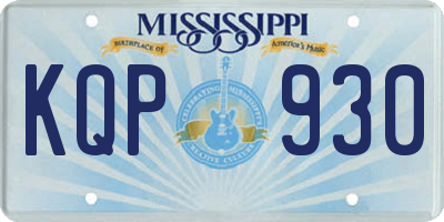 MS license plate KQP930