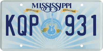 MS license plate KQP931