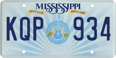 MS license plate KQP934