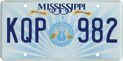 MS license plate KQP982