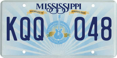 MS license plate KQQ048