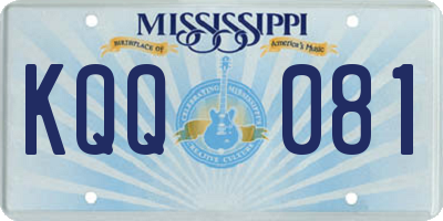 MS license plate KQQ081