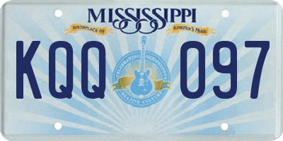 MS license plate KQQ097