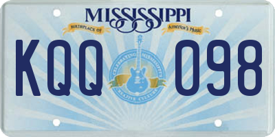 MS license plate KQQ098