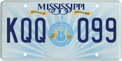 MS license plate KQQ099