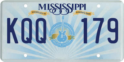 MS license plate KQQ179