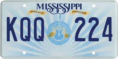 MS license plate KQQ224