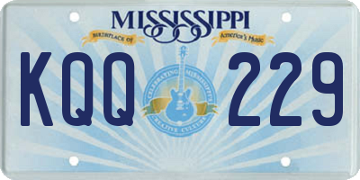 MS license plate KQQ229