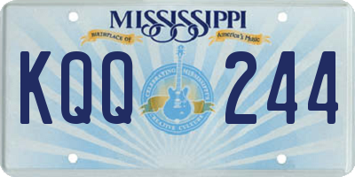 MS license plate KQQ244