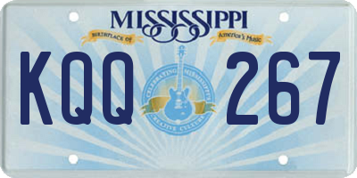 MS license plate KQQ267