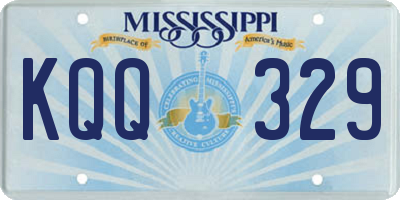 MS license plate KQQ329