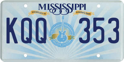 MS license plate KQQ353