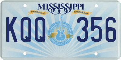 MS license plate KQQ356
