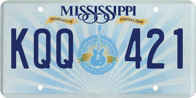 MS license plate KQQ421
