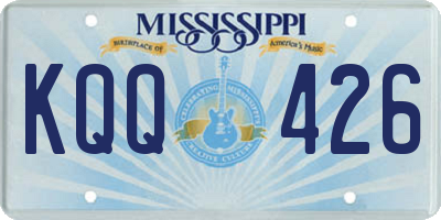 MS license plate KQQ426