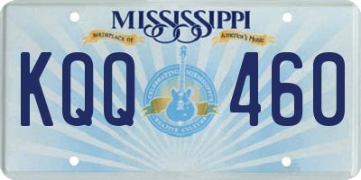 MS license plate KQQ460