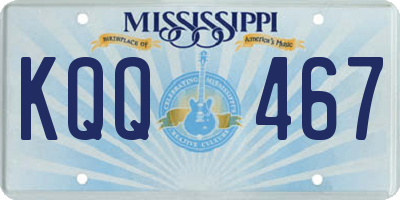 MS license plate KQQ467