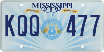 MS license plate KQQ477