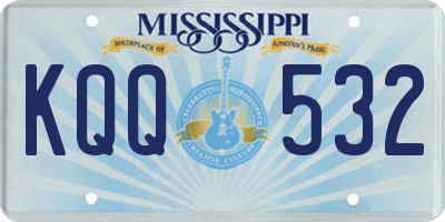 MS license plate KQQ532