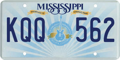 MS license plate KQQ562