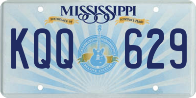 MS license plate KQQ629