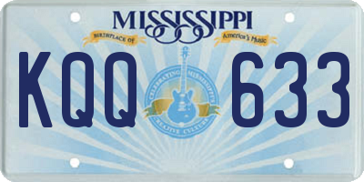 MS license plate KQQ633