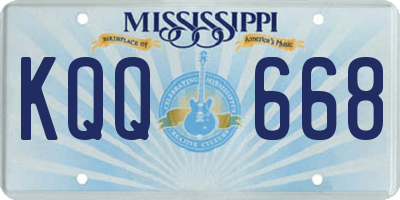 MS license plate KQQ668
