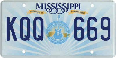MS license plate KQQ669