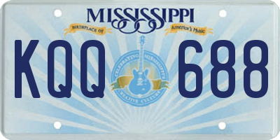 MS license plate KQQ688