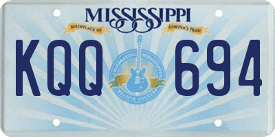MS license plate KQQ694
