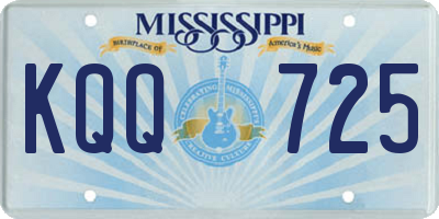 MS license plate KQQ725