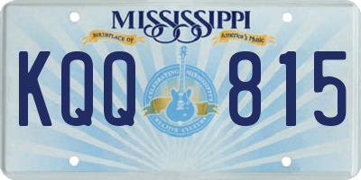 MS license plate KQQ815