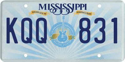 MS license plate KQQ831