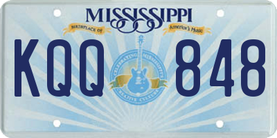 MS license plate KQQ848