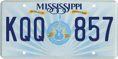 MS license plate KQQ857